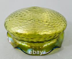 (L0270) Art Nouveau glass bowl, Kralic or surroundings, green glass, circa 1900, D=21 cm