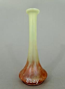 (L0279) Art Nouveau Vase, Kralik Bohemia around 1900, Helios Glass, Luminous