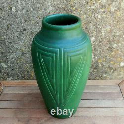 LARGE 12 American Green Matt ARTS & CRAFTS Studio Pottery ROOKWOOD Vase 1905