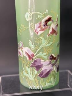 LEGRAS VASE ART NOUVEAU ÉMAILLÉ MONTJOYE LEGRAS ART GLASS Green Floral