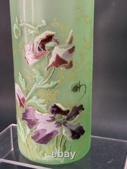 LEGRAS VASE ART NOUVEAU ÉMAILLÉ MONTJOYE LEGRAS ART GLASS Green Floral