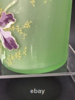 LEGRAS VASE ART NOUVEAU ÉMAILLÉ MONTJOYE LEGRAS ART GLASS Green Floral