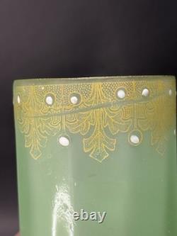 LEGRAS VASE ART NOUVEAU ÉMAILLÉ MONTJOYE LEGRAS ART GLASS Green Floral
