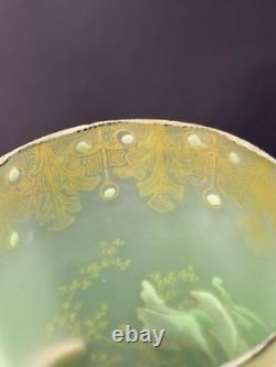 LEGRAS VASE ART NOUVEAU ÉMAILLÉ MONTJOYE LEGRAS ART GLASS Green Floral