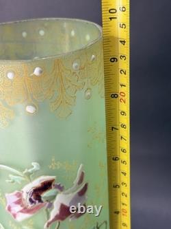 LEGRAS VASE ART NOUVEAU ÉMAILLÉ MONTJOYE LEGRAS ART GLASS Green Floral