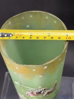 LEGRAS VASE ART NOUVEAU ÉMAILLÉ MONTJOYE LEGRAS ART GLASS Green Floral