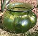 Loetz Art Nouveau Green Creta Rusticana Austria Glass Vase Pumpkin Melon