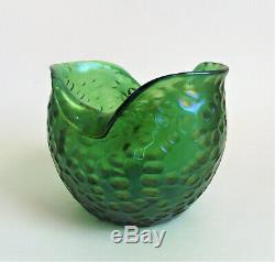 LOETZ DIASPORA Crete 4 GREEN IRIDESCENT Art Glass VASE Antique Bohemian c 1905