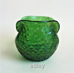 LOETZ DIASPORA Crete 4 GREEN IRIDESCENT Art Glass VASE Antique Bohemian c 1905