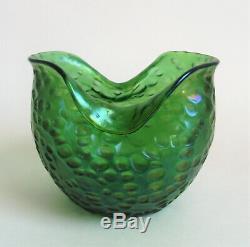 LOETZ DIASPORA Crete 4 GREEN IRIDESCENT Art Glass VASE Antique Bohemian c 1905