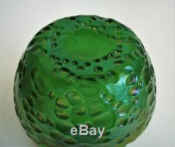 LOETZ DIASPORA Crete 4 GREEN IRIDESCENT Art Glass VASE Antique Bohemian c 1905