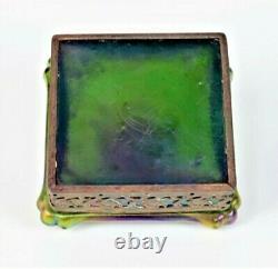 LOETZ Iridescent Austria Art Glass Inkwell Kralik Antique Art Nouveau