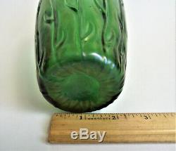 LOETZ NEPTUN Crete 7 GREEN IRIDESCENT Art NOUVEAU Glass VASE Antique Bohemian