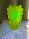 Lalique Bacchantes Uranium Art Deco/art Nouveau Green Vase