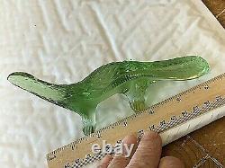 Lalique Lizard Salamander Green Crystal Figurine Paperweight 7x3