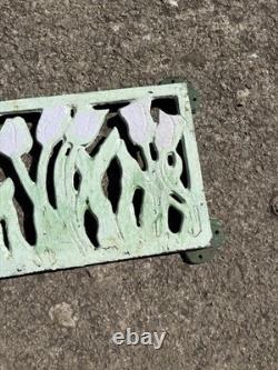 Large Antique Art Nouveau Cast Iron Vent Grille 43 Tulip Floral Air Brick Wall