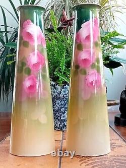 Large Antique Art Nouveau Wilkinson Ltd Staffordshire Ceramic Vases