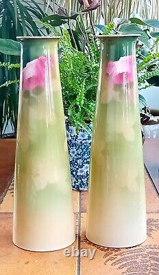 Large Antique Art Nouveau Wilkinson Ltd Staffordshire Ceramic Vases