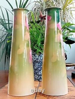 Large Antique Art Nouveau Wilkinson Ltd Staffordshire Ceramic Vases