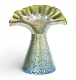 Large Art Nouveau Loetz Tulip vase / Tulpenvase in Creta Papillon, 31cm tall