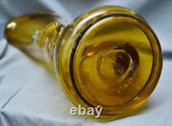 Large Art Nouveau Water Jug Juice Jug, Green Gold, Enamel Painting, 1900, 34 cm