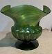 Large Glass Green Iridescent Art Nouveau Vase C1900