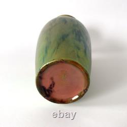 Large Iridescent Green Art Nouveau Vase Zsolnay Pécs Manufacture, 1900s