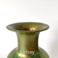 Large Iridescent Green Art Nouveau Vase Zsolnay Pécs Manufacture, 1900s