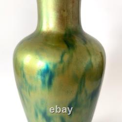 Large Iridescent Green Art Nouveau Vase Zsolnay Pécs Manufacture, 1900s