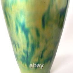 Large Iridescent Green Art Nouveau Vase Zsolnay Pécs Manufacture, 1900s