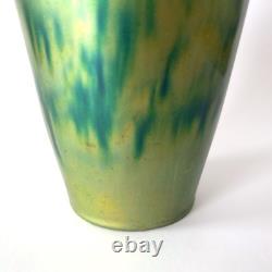 Large Iridescent Green Art Nouveau Vase Zsolnay Pécs Manufacture, 1900s