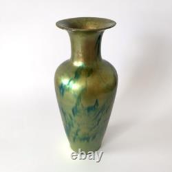 Large Iridescent Green Art Nouveau Vase Zsolnay Pécs Manufacture, 1900s