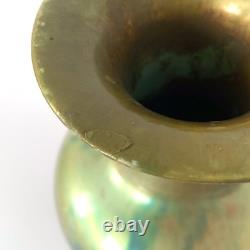 Large Iridescent Green Art Nouveau Vase Zsolnay Pécs Manufacture, 1900s