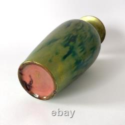 Large Iridescent Green Art Nouveau Vase Zsolnay Pécs Manufacture, 1900s