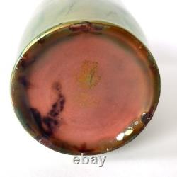 Large Iridescent Green Art Nouveau Vase Zsolnay Pécs Manufacture, 1900s