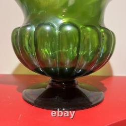 Large Kralik Glass Green Iridescent Art Nouveau Vase c1900