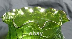 Large Kralik Iridescent Crackle Glass Bowl Art Nouveau