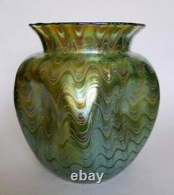 Large Loetz Art Glass Vase Decorated Waves