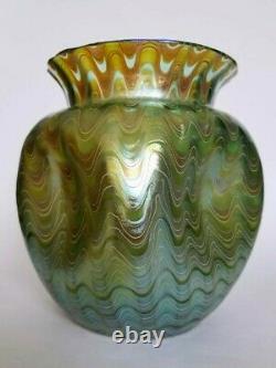 Large Loetz Art Glass Vase Decorated Waves