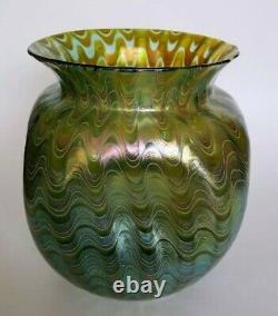 Large Loetz Art Glass Vase Decorated Waves