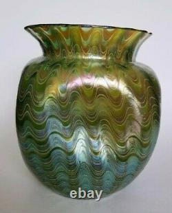 Large Loetz Art Glass Vase Decorated Waves