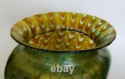 Large Loetz Art Glass Vase Decorated Waves