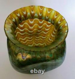 Large Loetz Art Glass Vase Decorated Waves