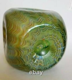 Large Loetz Art Glass Vase Decorated Waves