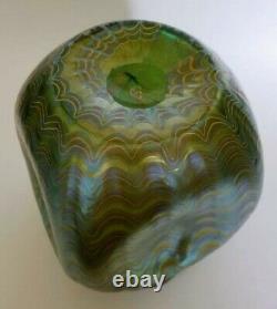 Large Loetz Art Glass Vase Decorated Waves