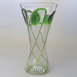 Large Stourbridge Art Nouveau Stuart Tadpole Liberty & Co glass Vase 31cm C. 1910