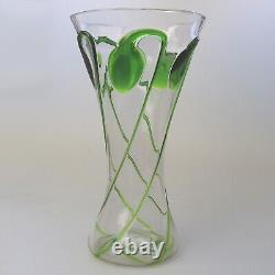 Large Stourbridge Art Nouveau Stuart Tadpole Liberty & Co glass Vase 31cm C. 1910