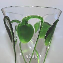 Large Stourbridge Art Nouveau Stuart Tadpole Liberty & Co glass Vase 31cm C. 1910