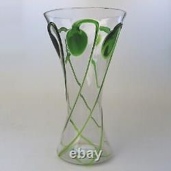 Large Stourbridge Art Nouveau Stuart Tadpole Liberty & Co glass Vase 31cm C. 1910