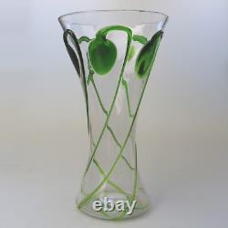 Large Stourbridge Art Nouveau Stuart Tadpole Liberty & Co glass Vase 31cm C. 1910